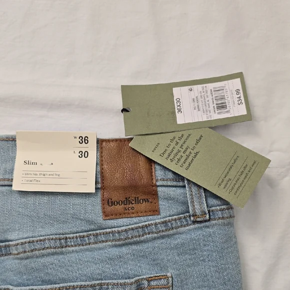 Goodfellow & Co Men's Denim Slim Jeans - Light Blue - Picture 6 of 7